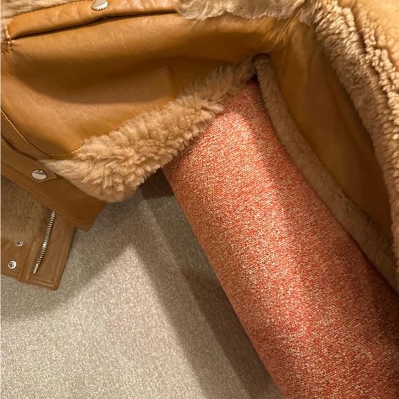 Coach real lamb shearling with leather trim jacket. - Picture 6 of 12